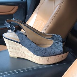 COACH slingback wedge